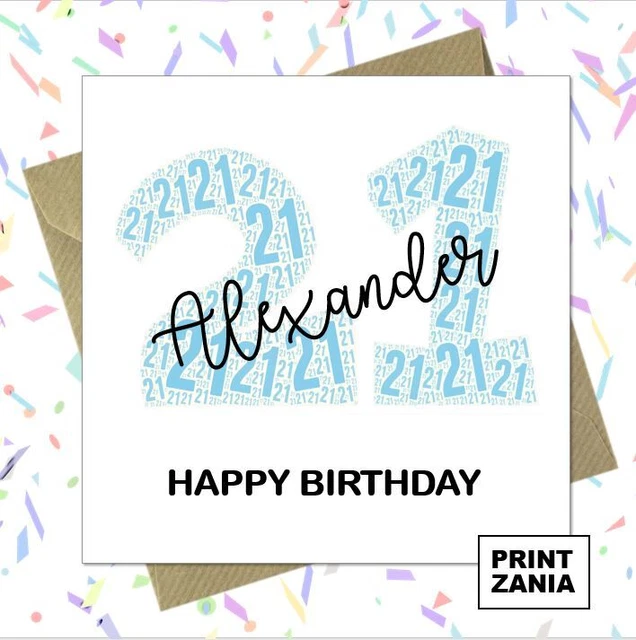 PERSONALISED 21ST BIRTHDAY Card Boys Son Grandson Brother Nephew Uncle ...