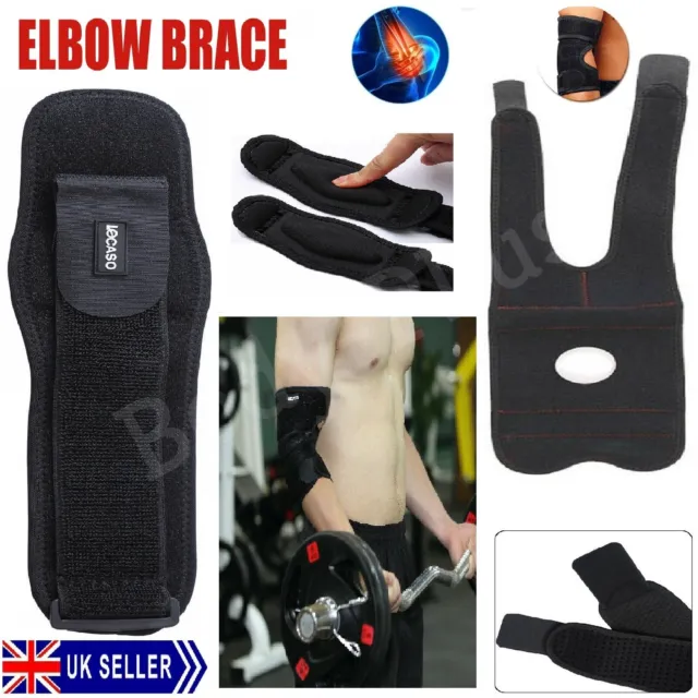 Elbow Support Adjustable Strap Compression Sleeve Tennis Band Gym Weight Lifting
