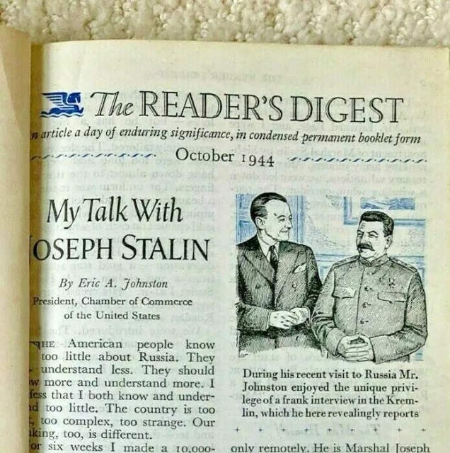 Readers Digest Bound Magazines, Vol 45 Oct Nov Dec 1944 WWII Nazi Germany Stalin