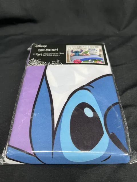 NEW IN PACKAGE STITCH Ohana 2 PILLOWCASES SET 20 X 30" DISNEY~FREE US S&H