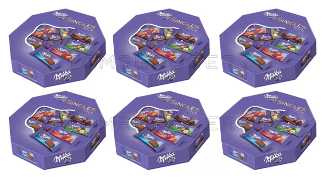 6 x Milka Singles Assorted Mix Mini Chocolate Bars 138g 4.9oz