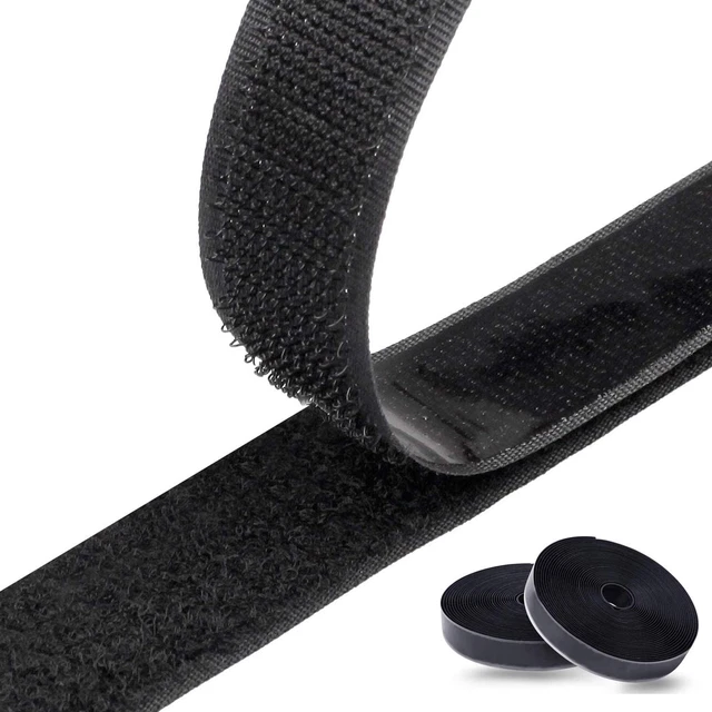 Cinta de velcro autoadhesiva, cinta adhesiva de doble cara extra fuerte 20 mm de ancho