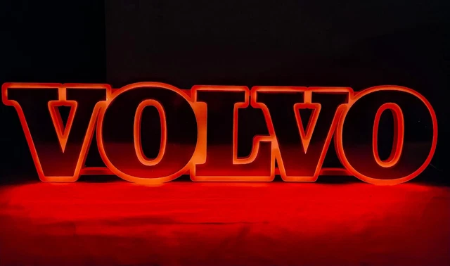 For VOLVO TRUCK Interior Cabin LED Emblem Text 24V / RED