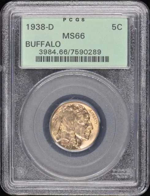 1938-D 5C Buffalo Nickel PCGS MS66