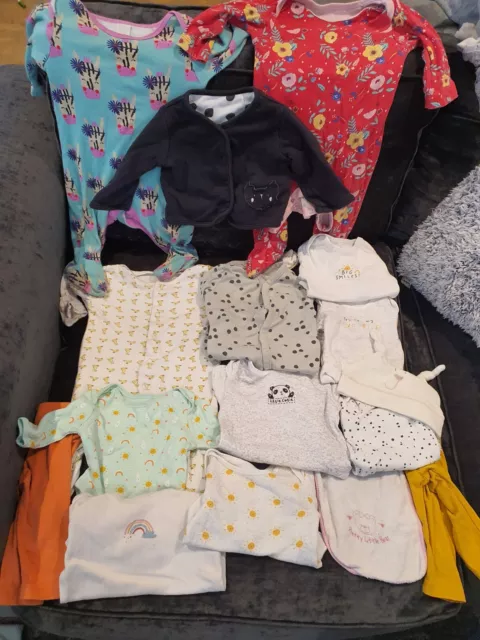 huge Baby Girls Clothes Bundle Age 0-3 Months mamas and papas