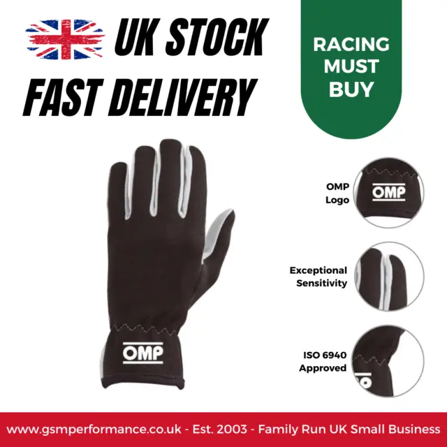 OMP New Rally Fire Resistant Premium Suede & Nomex Clubman Racing Gloves