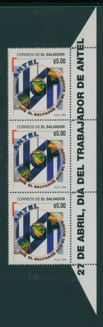 Salvador Scott #1432 MNH STRIP of 3 ANTEL Workers 5col CV$10+