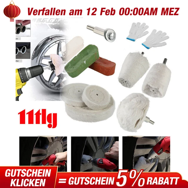 Lux Metal Polierscheibe 250mm Aus Baumwolle - Profi-Qualität Für Metallpolitur An Schleifbock & Winkelschleifer