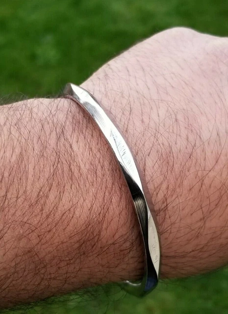 M'VIR Inciso Sikh/Punjabi Heavy Kada/Kara Acciaio Inossidabile Per - Foto 8