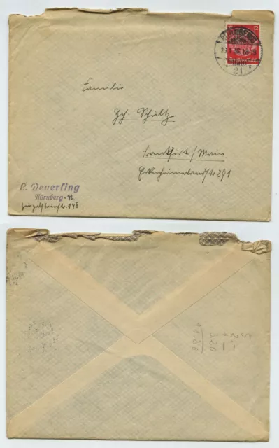 88550 - Brief - Nürnberg 20.1.1936 nach Frankfurt a.M. - mit Inhalt