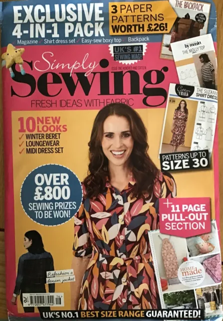 Simply Sewing magazine. Issue 116 3 Paper Patterns Brand New & Sealed