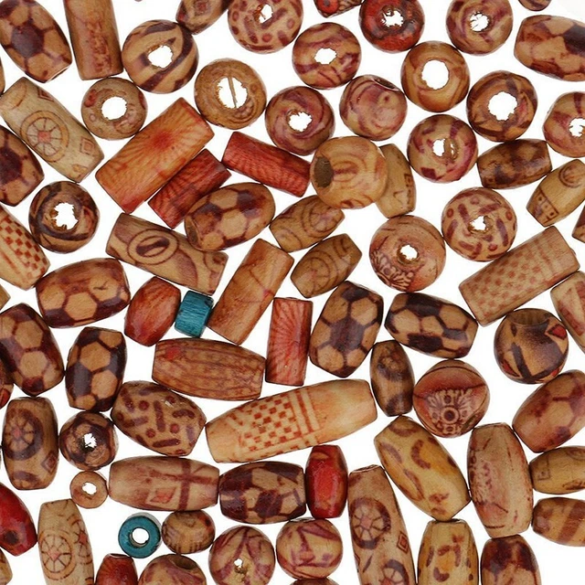 100pcs / Wooden-Boho Mélange Grand Hole-European Perles For-Crafts Bijoux De