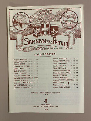 Samnium pro Patria Tipografia Colitti 1915 Ristampa Anastatica Campobasso Molise