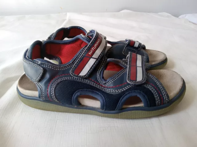 Naturino Boys Sandals Open Toe Size 33 Eu/ 1 Us Blue, Leather 2