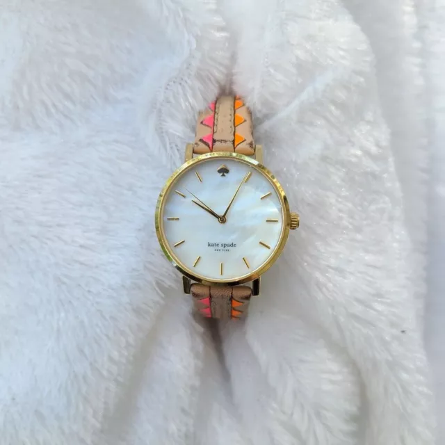 Kate Spade | Retro Live Colorfully Gold & Mother of Pearl Metro Tribal Watch