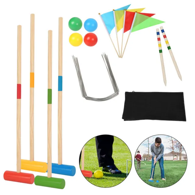 Krocket Croquet 4 Spieler Outdoorspiel Kinder Familienspiel Familien Spiel Holz