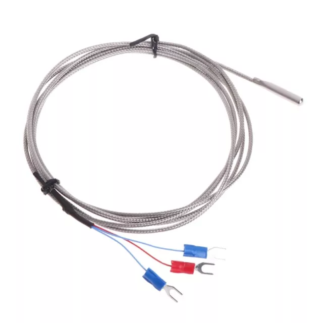 Stainless Steel RTD PT100 Temperature Thermocouple with 2m 3 Cable Wires