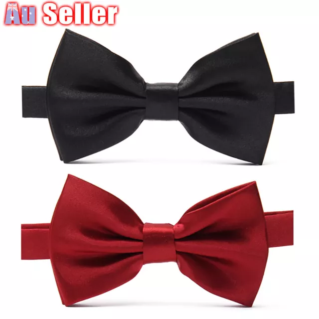 Black Wedding Party Bow Tie Bowtie Formal Necktie Boy Tuxedo Mens Pretied Red