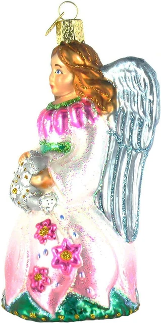 Old World Christmas | GARDEN ANGEL ORNAMENT ✪NEW✪ 10206 RARE RETIRED FLOWERS USA 3