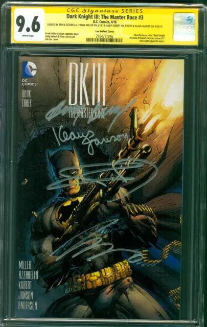 DK III 3 Batman CGC 4XSS 9.6 Frank Miller  Jim Lee 1:500 Variant