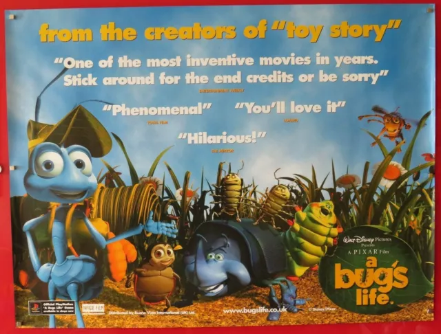 A BUGS LIFE ORIGINAL 1998 UK CINEMA REVIEW QUAD POSTER ROLLED Walt Disney