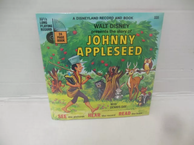 DISNEYLAND mint book & record JOHNNY APPLESEED factory sealed