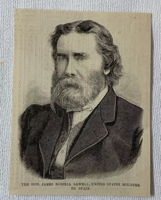 1878 Rivista Incisione ~ James Russell Lowell Ministro A Spagna