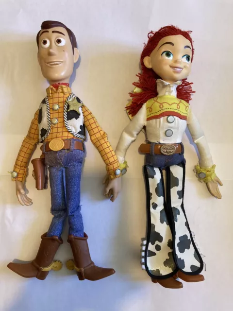 Disney Pixar Woody And Jessie 15” Pull String Talking  Dolls (read Description)