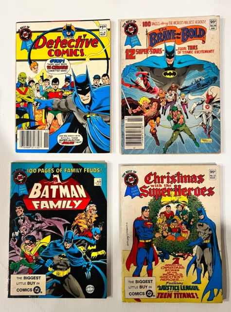 Lot Of 4 Best Of Dc Blue Ribbon Digests - 1982  Batman, Detective, Family Fn+