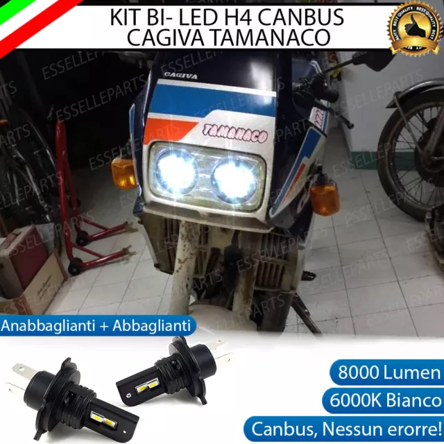 Kit Led H4 6000K Bianco Ghiaccio 8000 Lm Canbus Cagiva Tamanaco Ultra Compatte