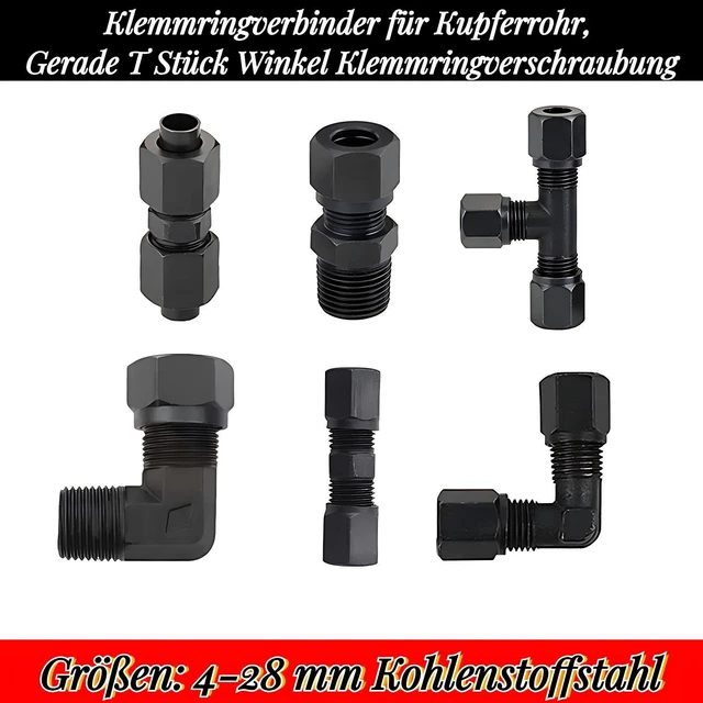 Schraub-Fitting Klemmringverschraubung für Kupferrohre Übergang auf Innengewinde Schraub-Fitting Klemmringverschraubung für Kupferrohre Übergang auf Innengewinde