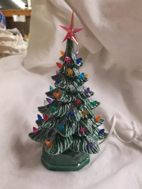 Classic Ceramic Christmas Tree – 15.5” Vintage Green Tree with