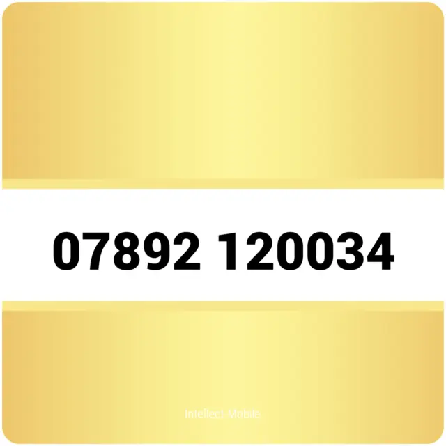 Gold Easy Mobile Number Golden Platinum Uk Pay As You Go Sim Card 07892 120034