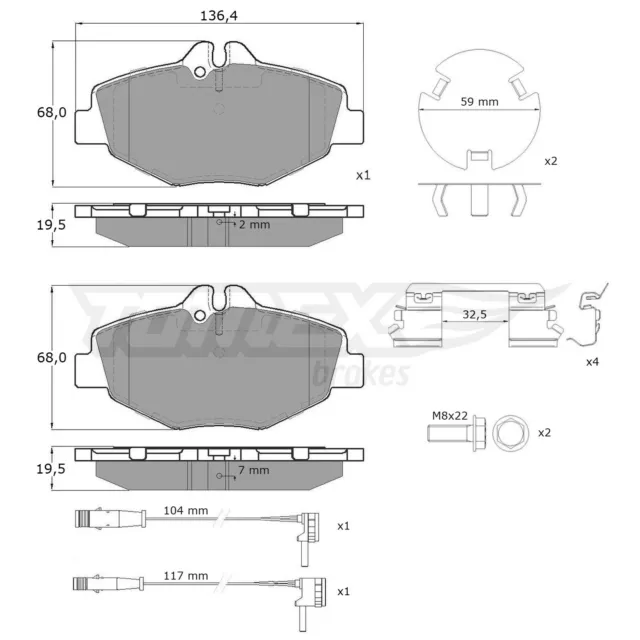 Pastillas de freno (eje delantero) para Mercedes-Benz Classe E W211 (2002-2008) 3