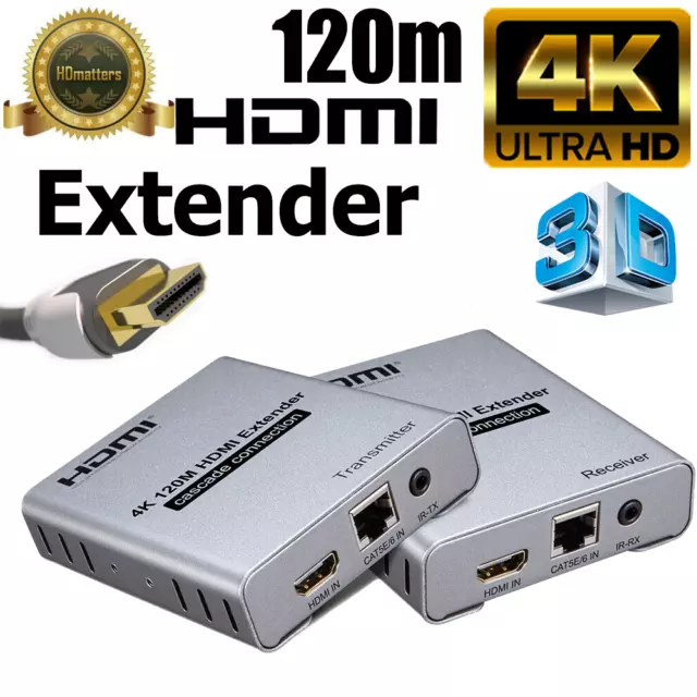 4K HDMI Extender over cat5e/6 cable up to 120M with IR Ampllifier 1 TX to N RX