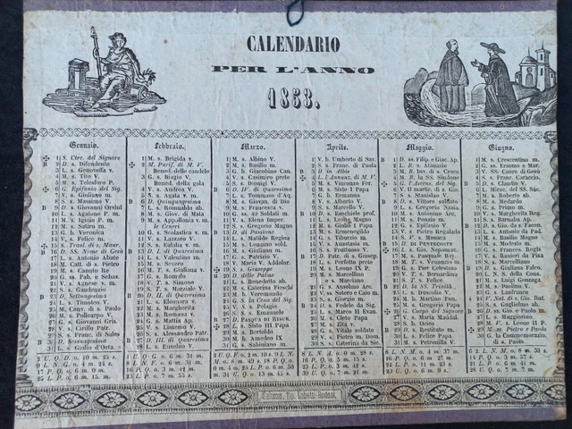 20,2X26 CM - Italia - CALENDARIO per l'anno 1848 - Vues d'ALGERIE après conquête EUR 35,00