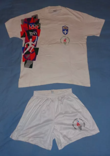 Atlanta 1996 Olympic Games Torch Bearer Relay Uniform Authentic T-Shirt Shorts