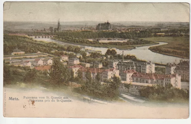 METZ - Moselle - CPA 57 - general view from Mont St Quentin - small fold