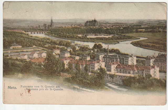 METZ - Moselle - CPA 57 - vue generale depuis le Mont St Quentin - petit pli