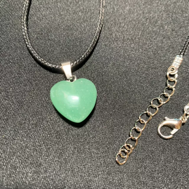 Quartz Heart Pendant Necklace Gemstone Natural Stone Crystal Chakra Healing