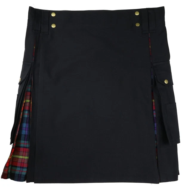 LGBT+ Pride Hybrid Canvas and Tartan Utility Kilt - 30W 19L