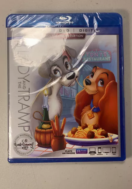 New Lady and the Tramp Walt Disney Signature (Blu-ray + DVD + Digital) Sealed