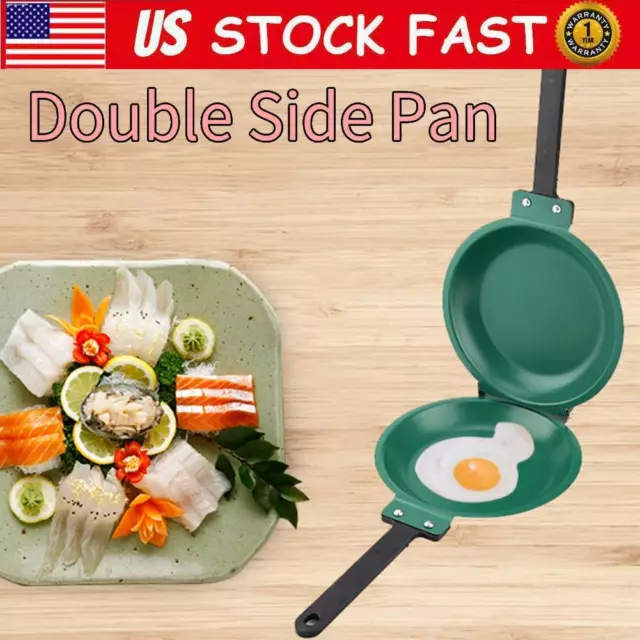7.5" Round Double Side Non-stick Flip Frying Pan Fried Egg Pancake Maker Cooking