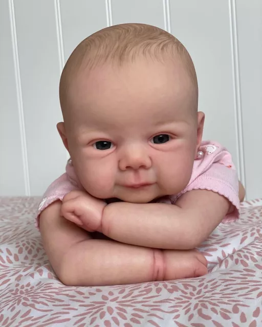 Soft Vinyl Cloth Body Lifelike Real Reborn Baby Doll Girl Boy Hand-Drawing Hair