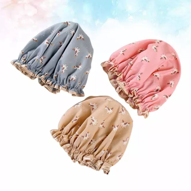 3 Pcs Bonnet De Bain Pour Cheveux Bonnets Drôles Impression