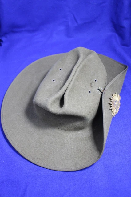 Australian Army Wool Felt Slouch Hat Rising Sun Badge Puggaree - Foto 2