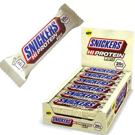 Snickers - HI Protein Bar - White Chocolate - 12 x  57 g  / Eiweiß Riegel Mars