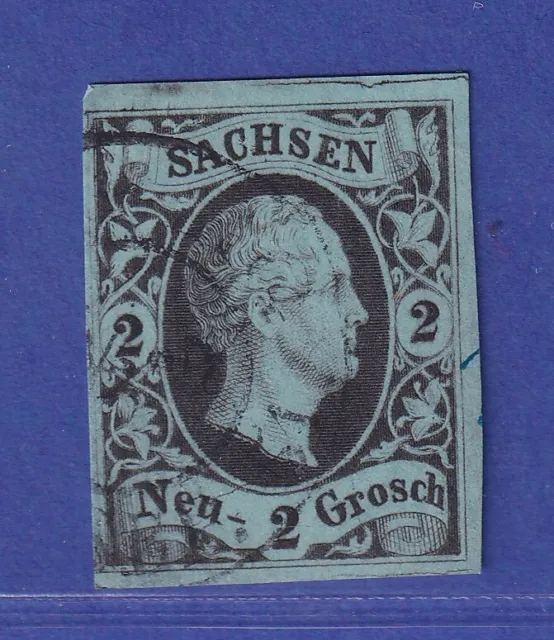 Sachsen Friedrich August II. 2 Ngr  Mi.-Nr. 5 gestempelt  gepr. PFENNINGER