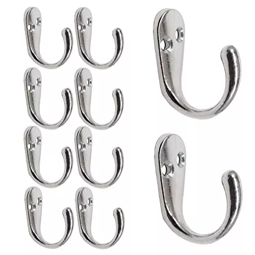 20 Pcs Single Prong Hooks Door/Wall Mounted Hanger Hooks for Towels Robes Coats