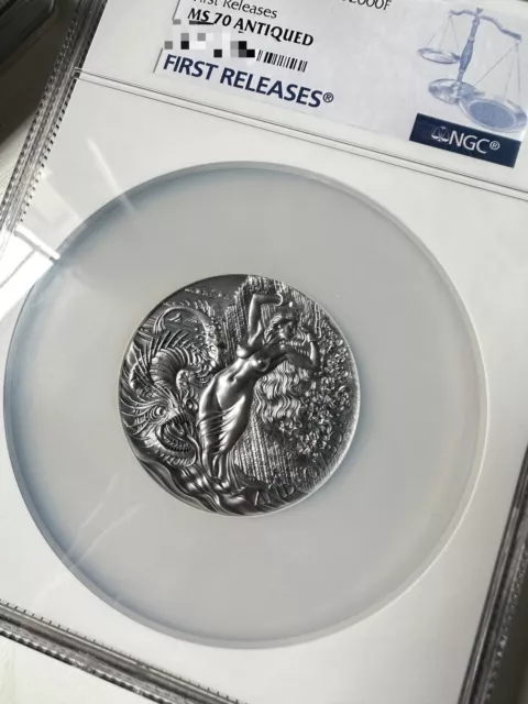 NGC MS70 ANDROMEDA & SEA MONSTER Celestial Beauty 2Oz Silver Coin Cameroon 2022